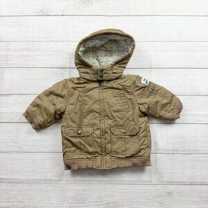 Vintage Janie and Jack Baby Hooded Jacket Bomber Coat Map Lining 6-12 Months